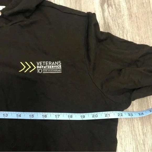 Marine Layer Hoodie Sweatshirt Pullover Mens Black Long sleeve Veteran Logo M‎ - Picture 6 of 9